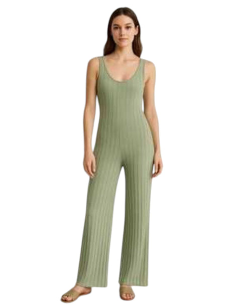 Image for Women's Knitted Jumpsuit,Green