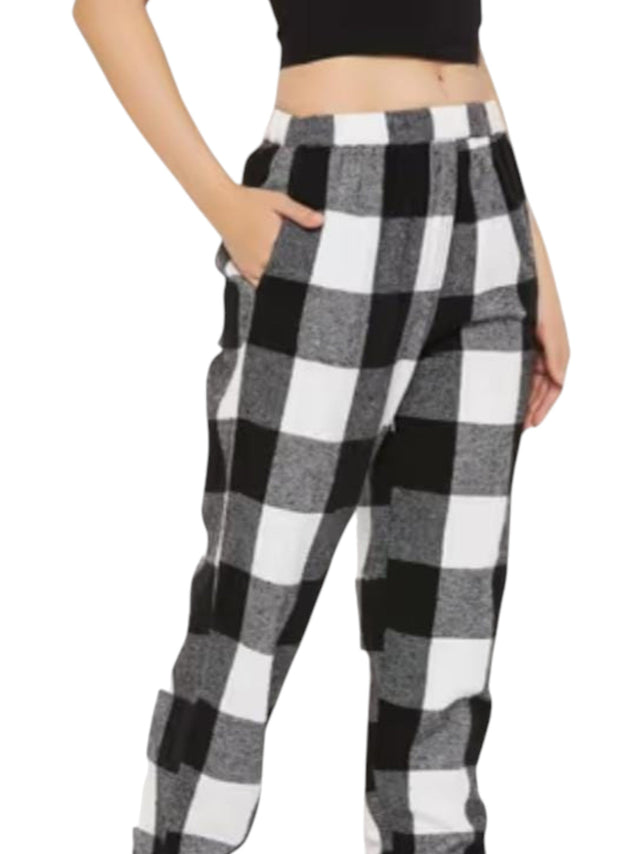 Image for Women's Plaid Sleepwear Pant,Black