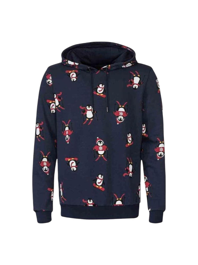 Image for Men's Printed Hoodie,Navy
