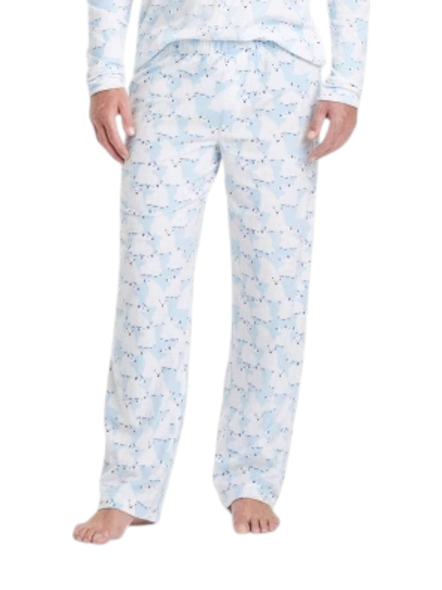 Image for Men's Polar Bear Printed Sleepwear Pant,Light Blue