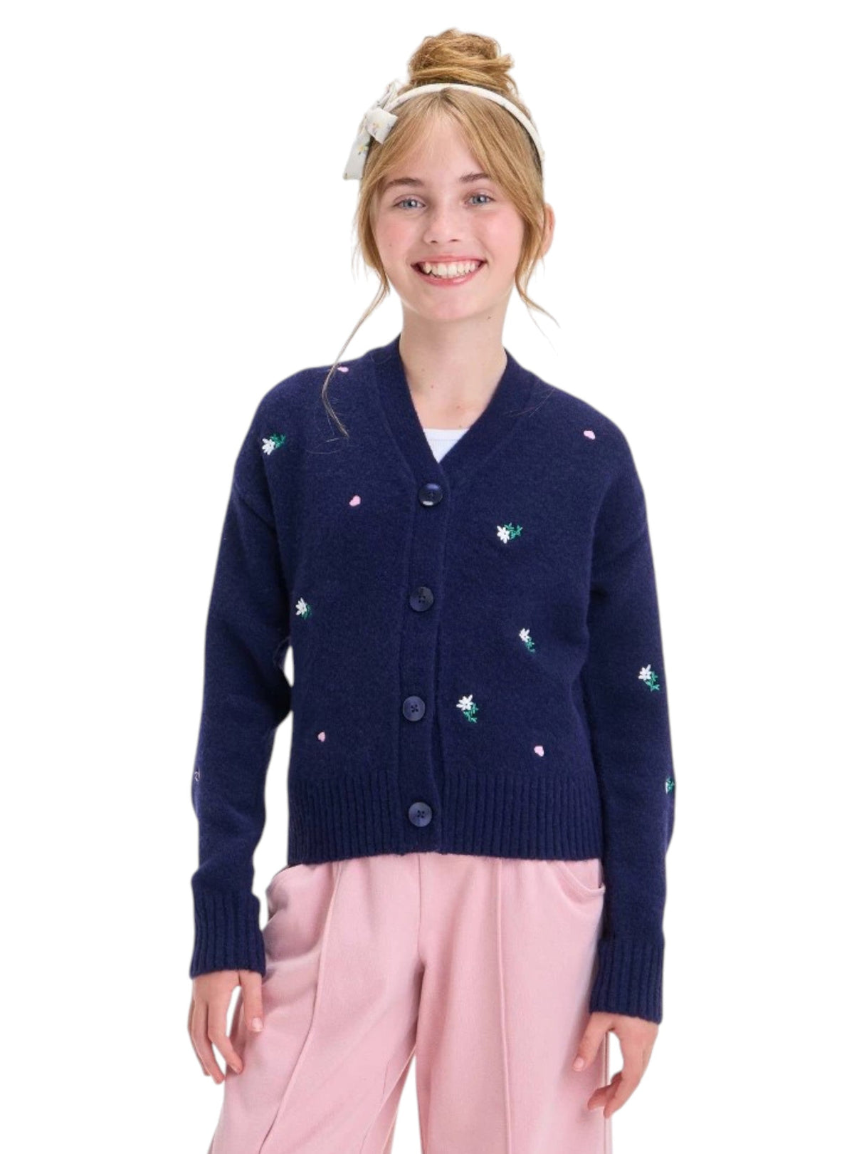 Image for Kids Girl's Knitted Cardigan,Navy