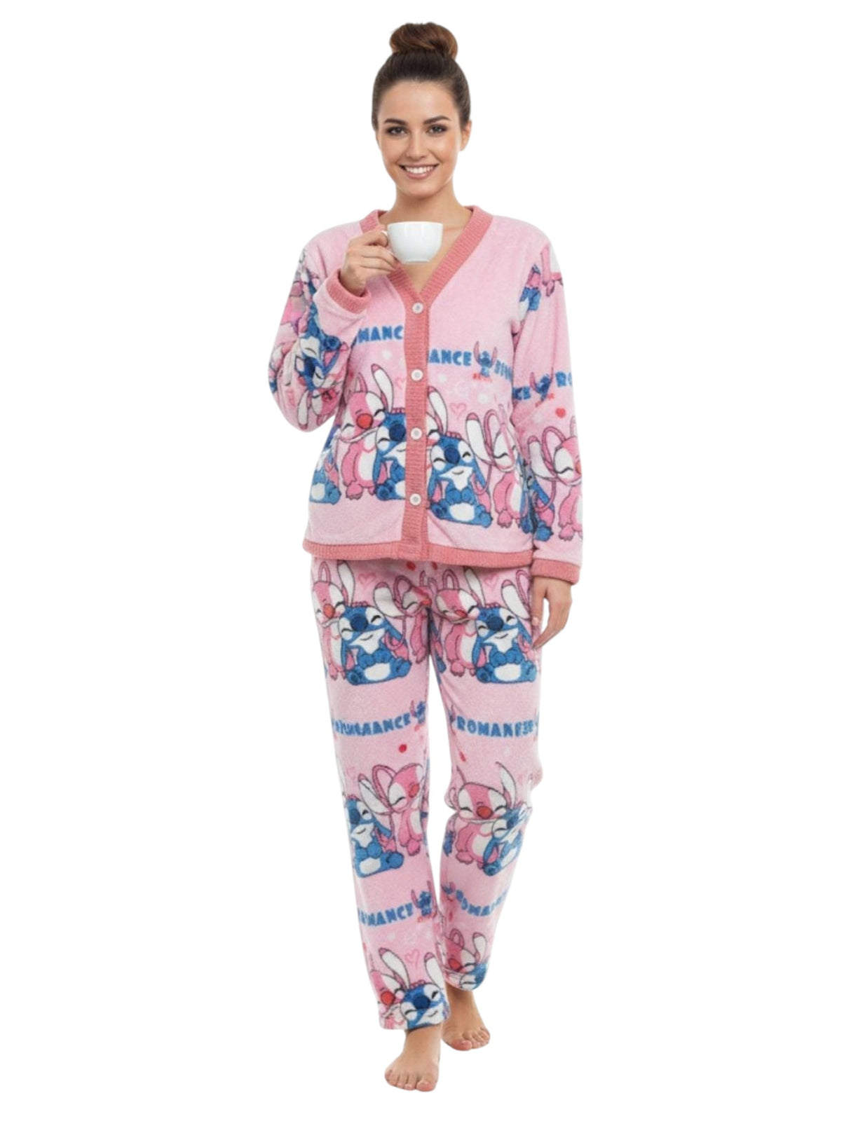 Image for Women's Faux Fur Sleepwear Pajama Set,Pink