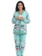Image for Women's Faux Fur Sleepwear Pajama Set,Aqua