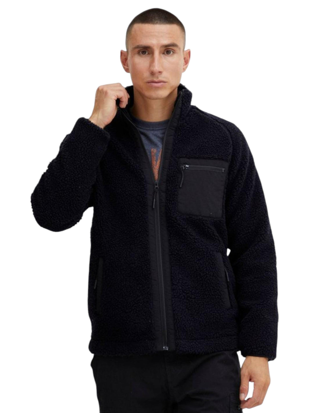 Image for Men's Faux Fur Jacket,Black