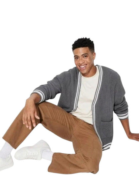 Image for Men's Knitted Cardigan,Grey