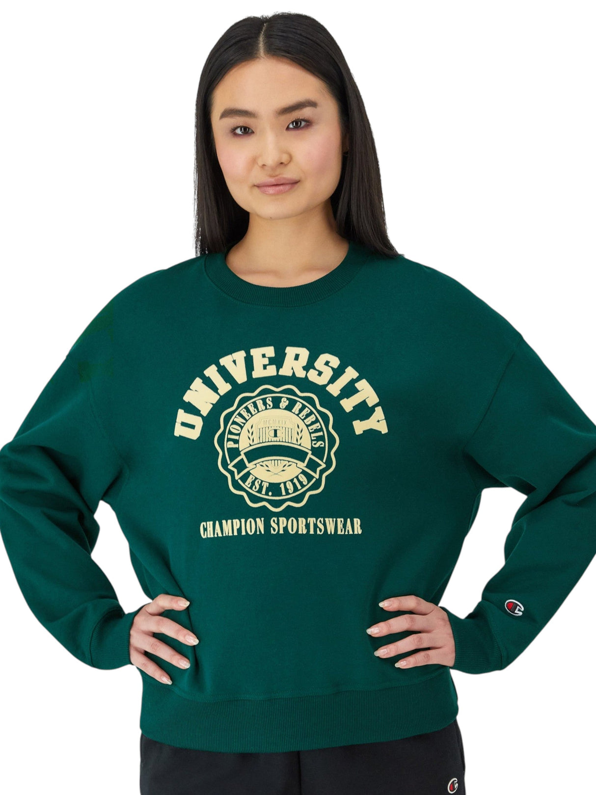 Image for Women's Printed Sweaters,Dark Green