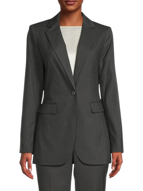 Image for Women's Striped Blazer,Dark Grey