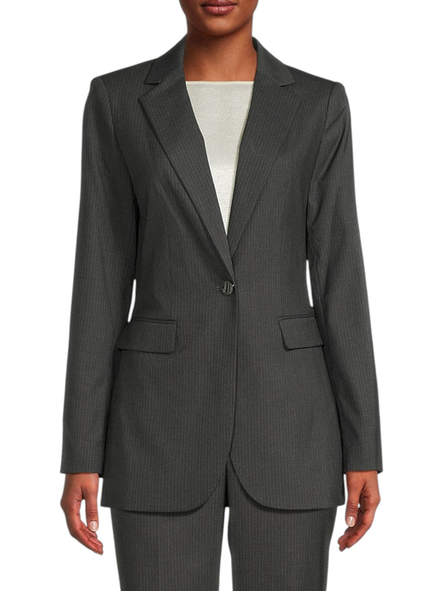 Image for Women's Striped Blazer,Dark Grey