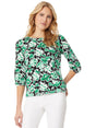 Image for Women's Floral Printed Top,Black/Green