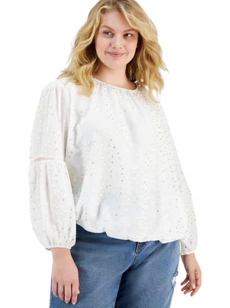 Image for Women's Dotted Top,White