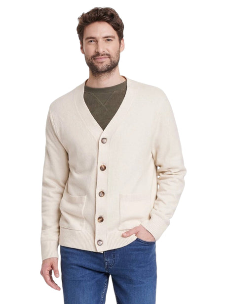 Image for Men's Plain Solid Cardigan,Light Beige