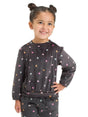 Image for Kids Gril's Printed Sleepwear Top,Dark Grey
