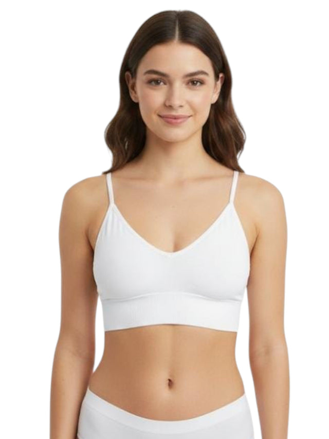 Image for Women's Ribbed Bra,White