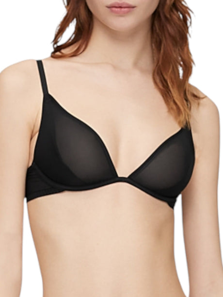 Image for Women's Sheer Plain Bra,Black