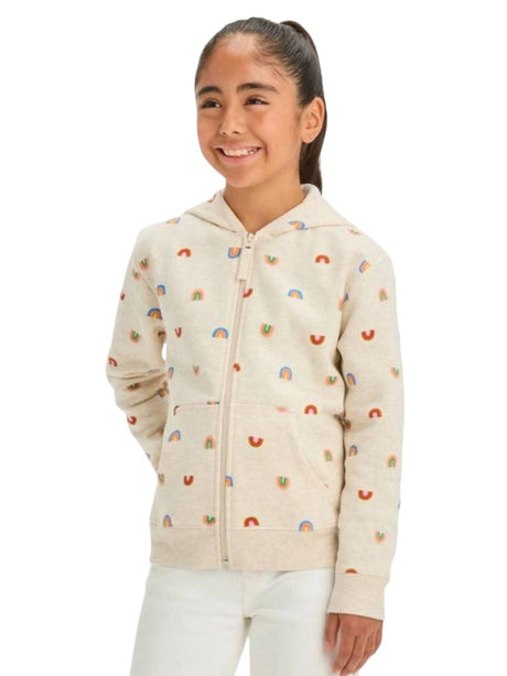 Image for Kids Girl's Printed Hoodie,Light Grey