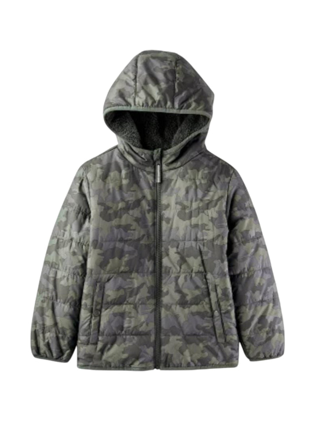 Image for Kids Boy's Quilted Lined Jacket,Olive