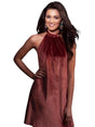 Image for Women's Plain Velour Dress,Brown
