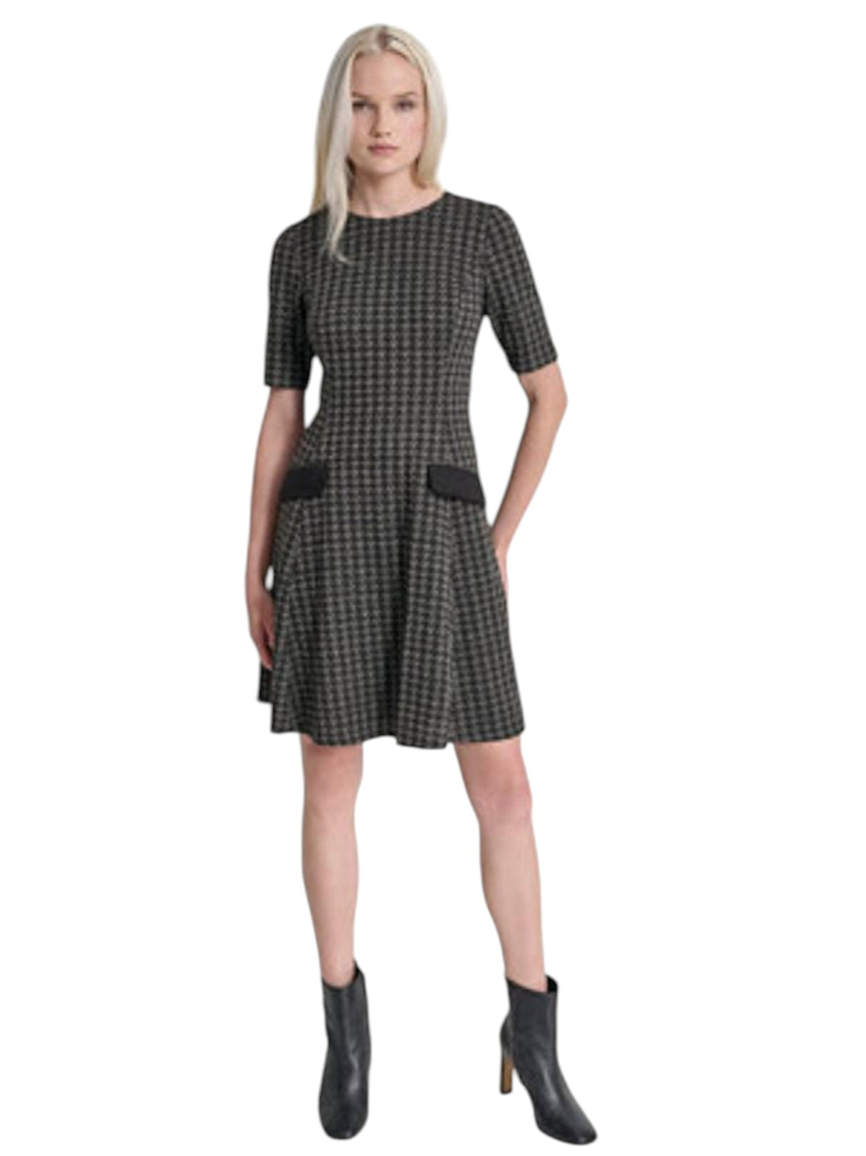 Image for Women's Plaid Dress,Black