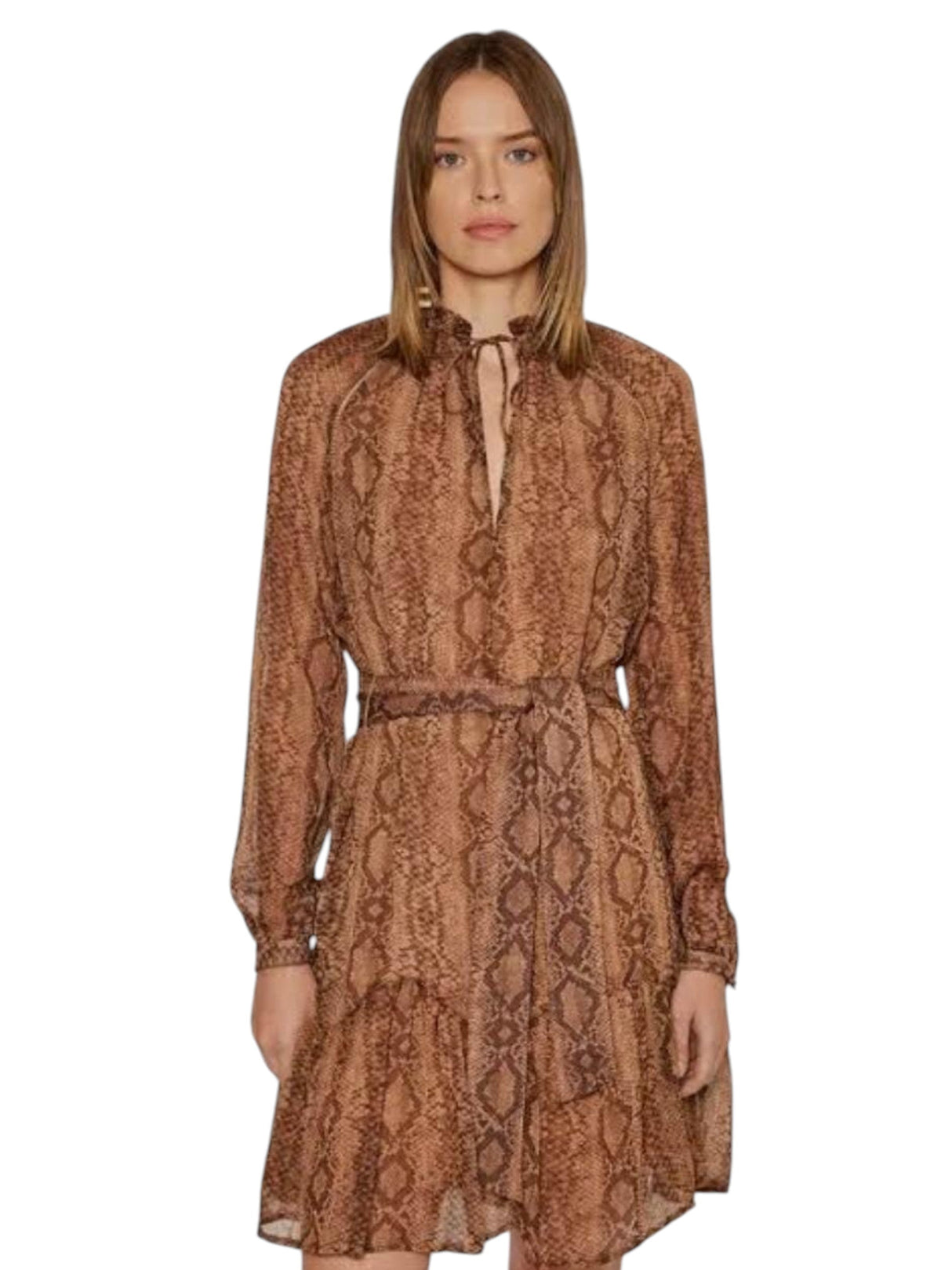 Image for Women's Snake Leather Printed Dress,Brown