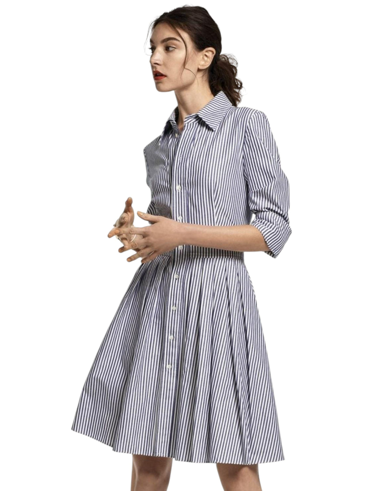 Image for Women's Striped Dress,White/Light Grey