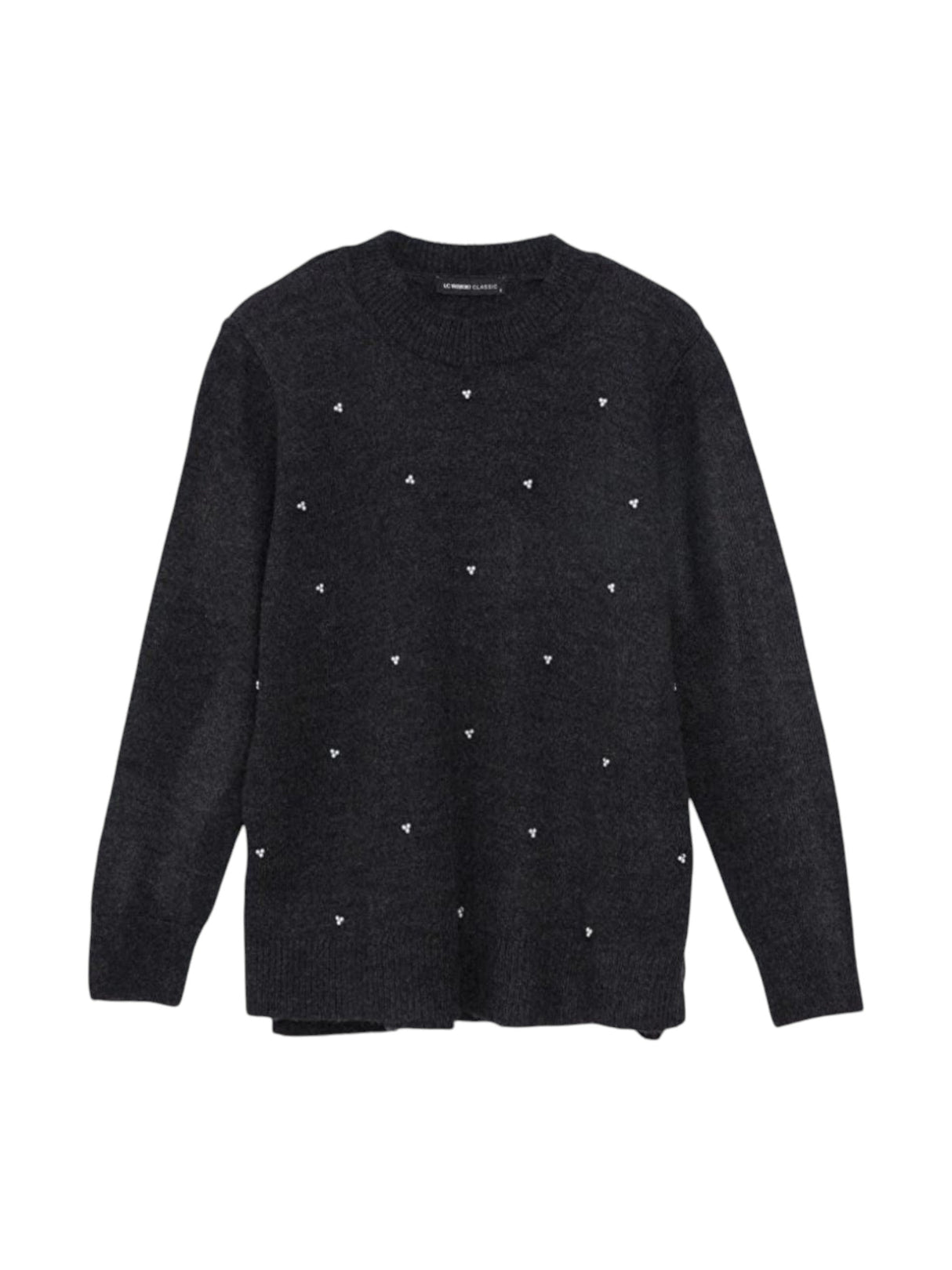 Image for Women's Pearls Knitted Sweaters,Black