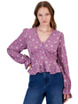 Image for Women's Floral Printed Top,Purple