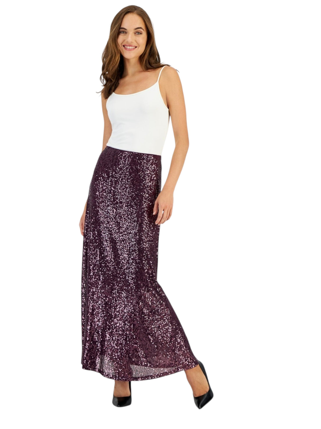 Image for Women's Sequined Skirt,Mauve