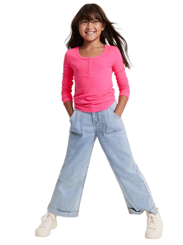 Image for Kids Girl's Ribbed Top,Pink