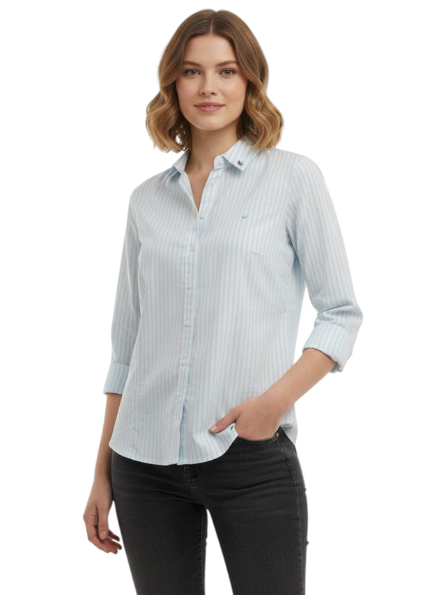 Image for Women's Striped Chemise,White/Light Blue