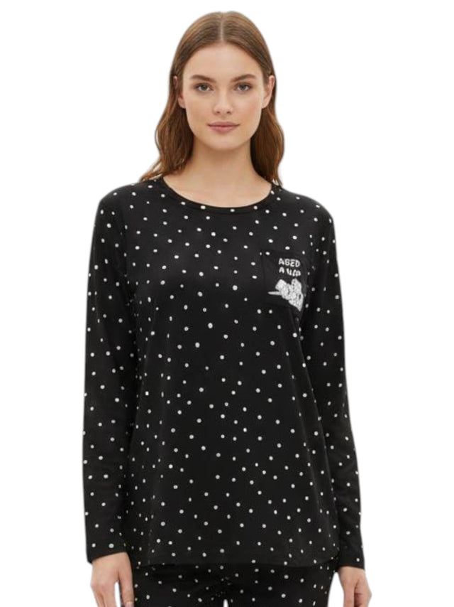 Image for Women's Dotted Top,Black
