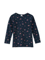 Image for Kids Girl's Floral Printed Ribbed Top,Navy