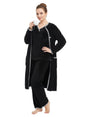 Image for Women's Faux Fur Sleepwear Set,Black