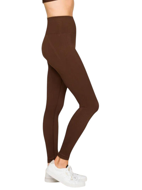 Image for Women's Ribbed Legging,Brown