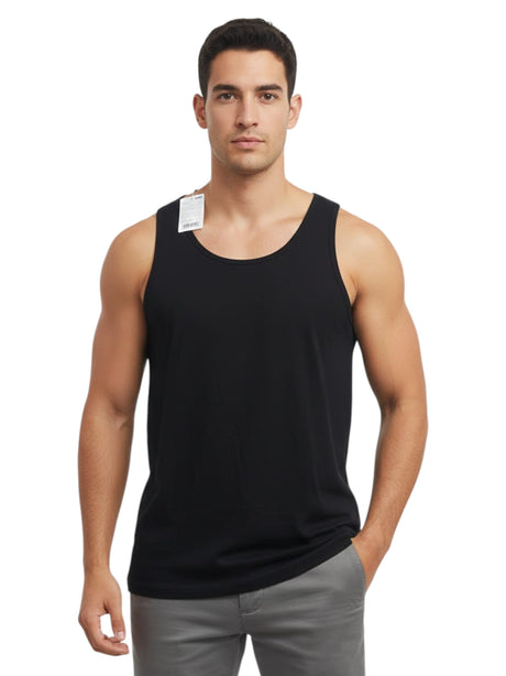 Image for Men's Plain Under Top,Black