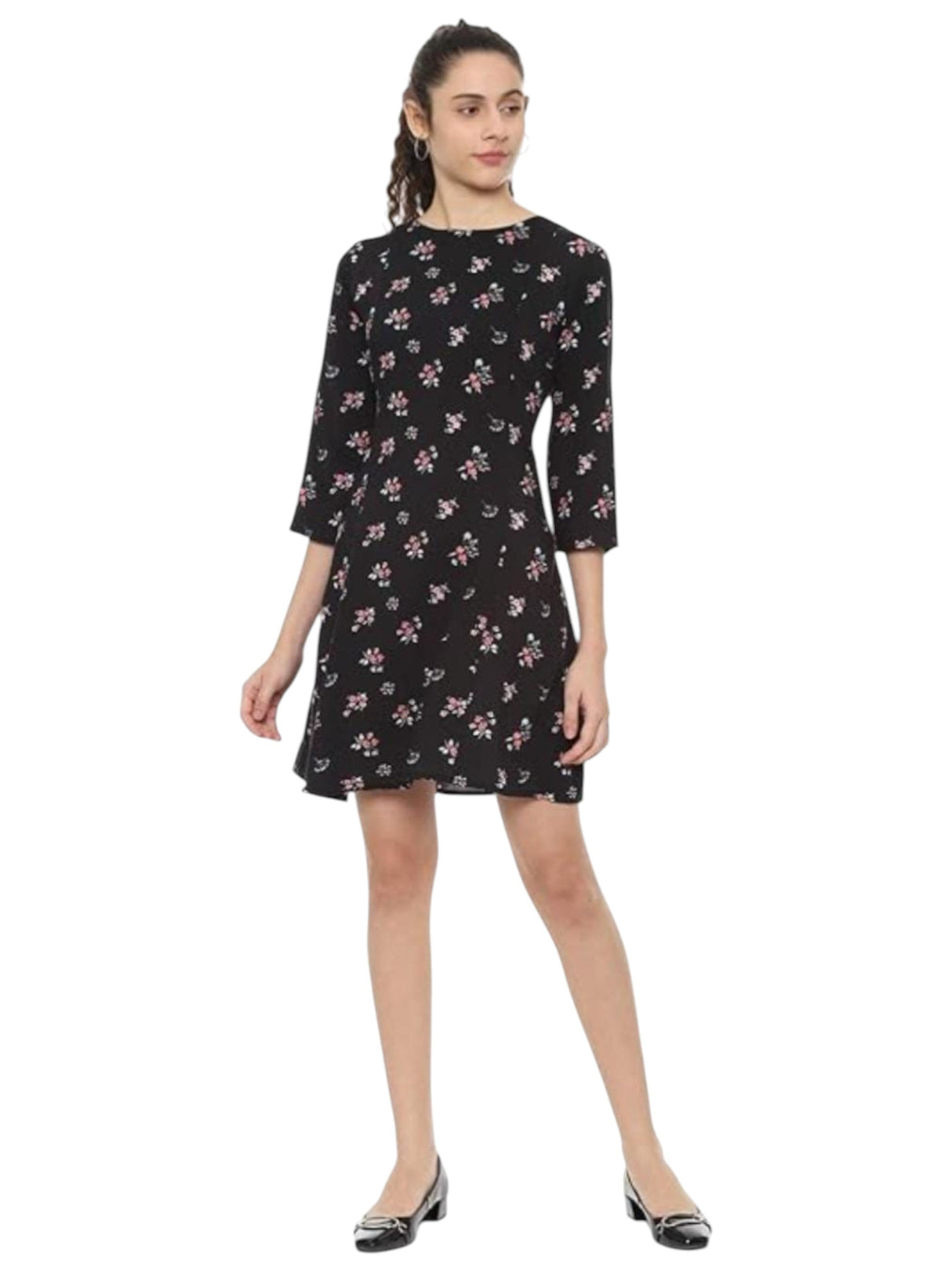 Image for Women's Floral Printed Dress,Navy