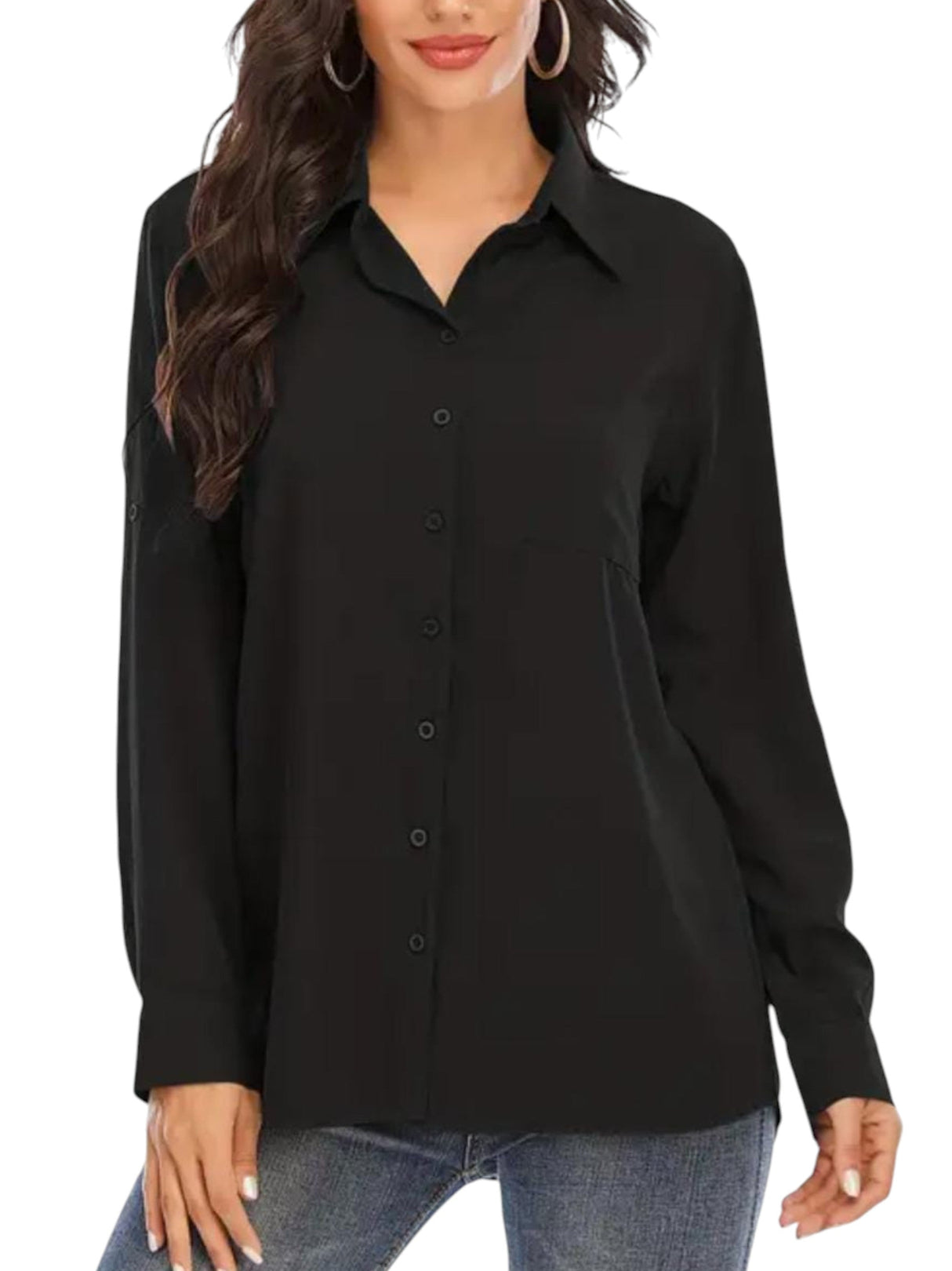 Image for Women's Plain Chemise,Black