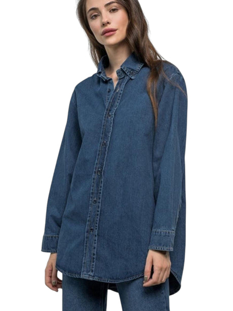 Image for Women's Plain Jeans Chemise,Blue