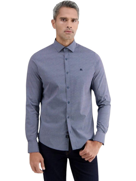 Image for Men's Dotted Dress Shirt,Navy