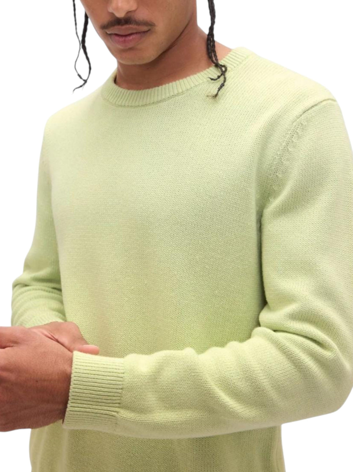 Image for Men's Knitted Top,Lime Yellow