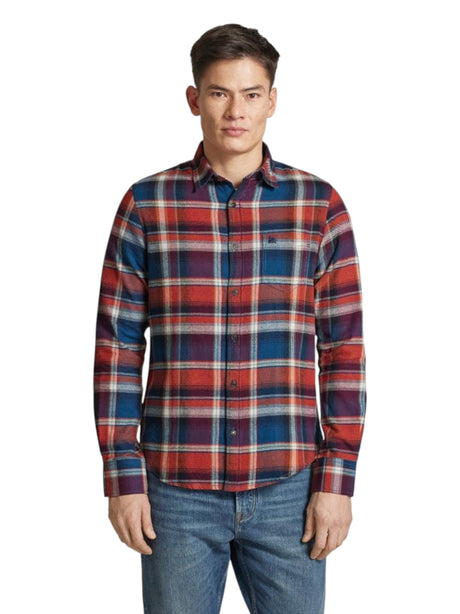 Image for Men's Plaid Dress Shirt,Red