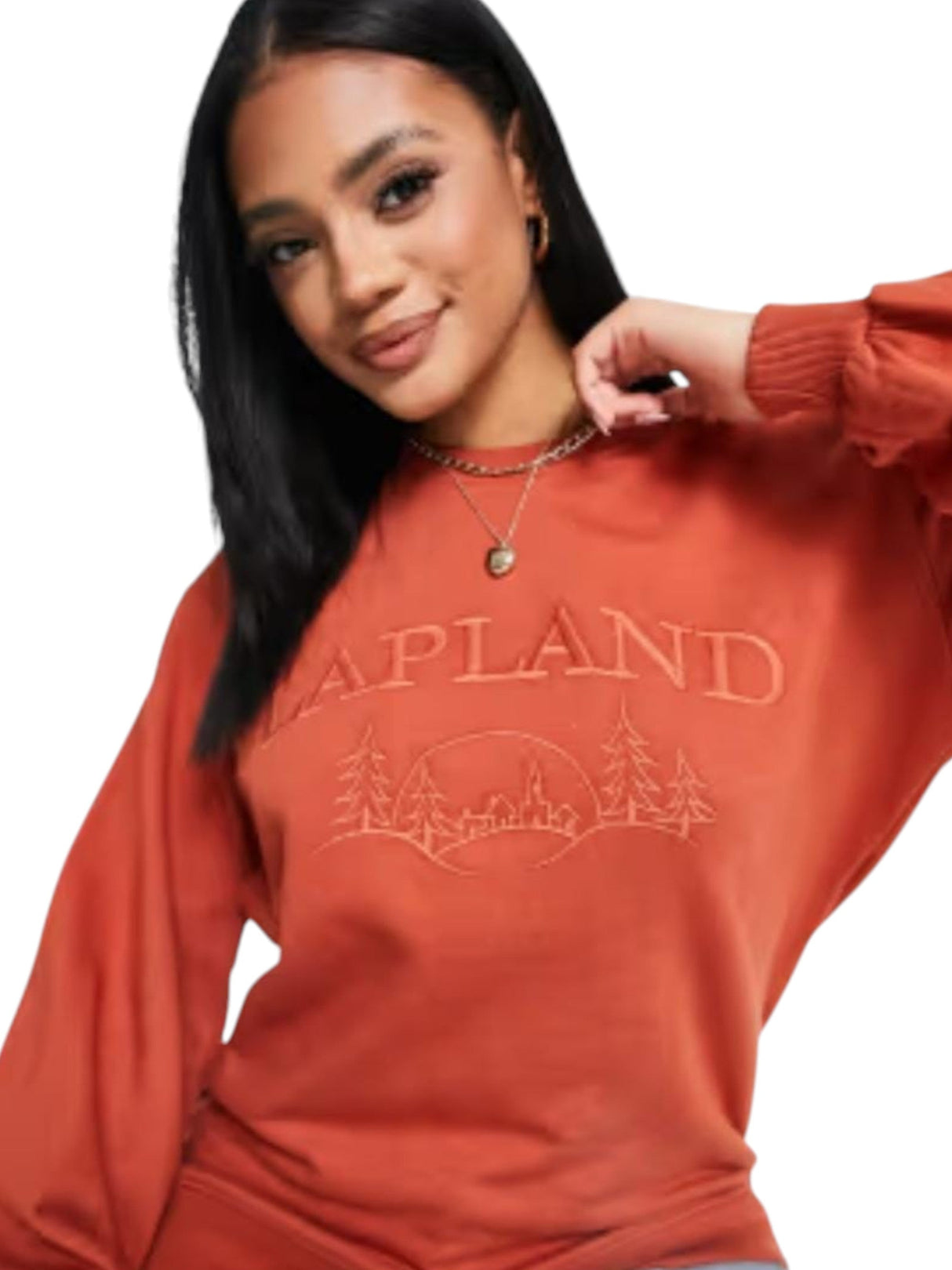 Image for Women's Printed Sweaters,Brick