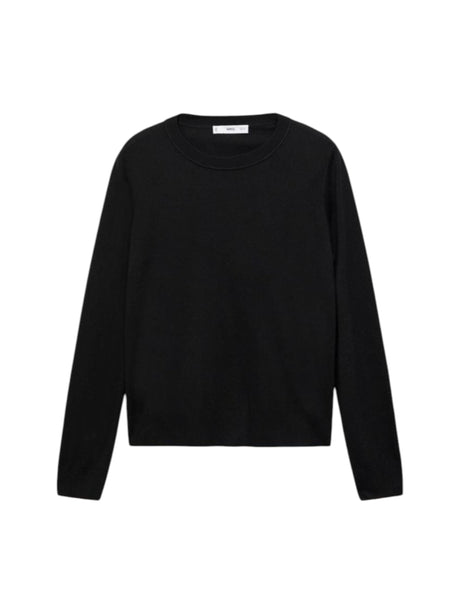 Image for Women's Plain Solid Sweaters,Black