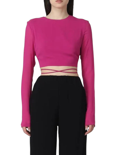 Image for Women's Plain Solid Open Back Top,Purple