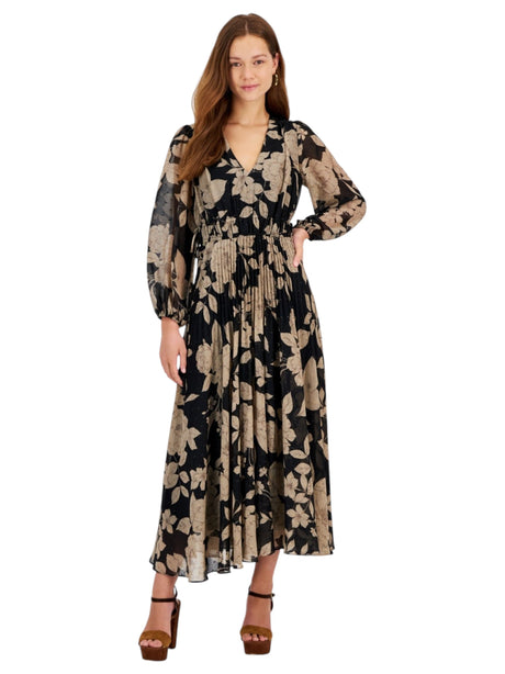 Image for Women's Floral Printed Dress,Black