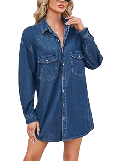 Image for Women's Plain Jeans Dress,Blue