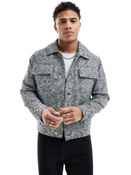 Image for Men's Heather Jacket,Black/White