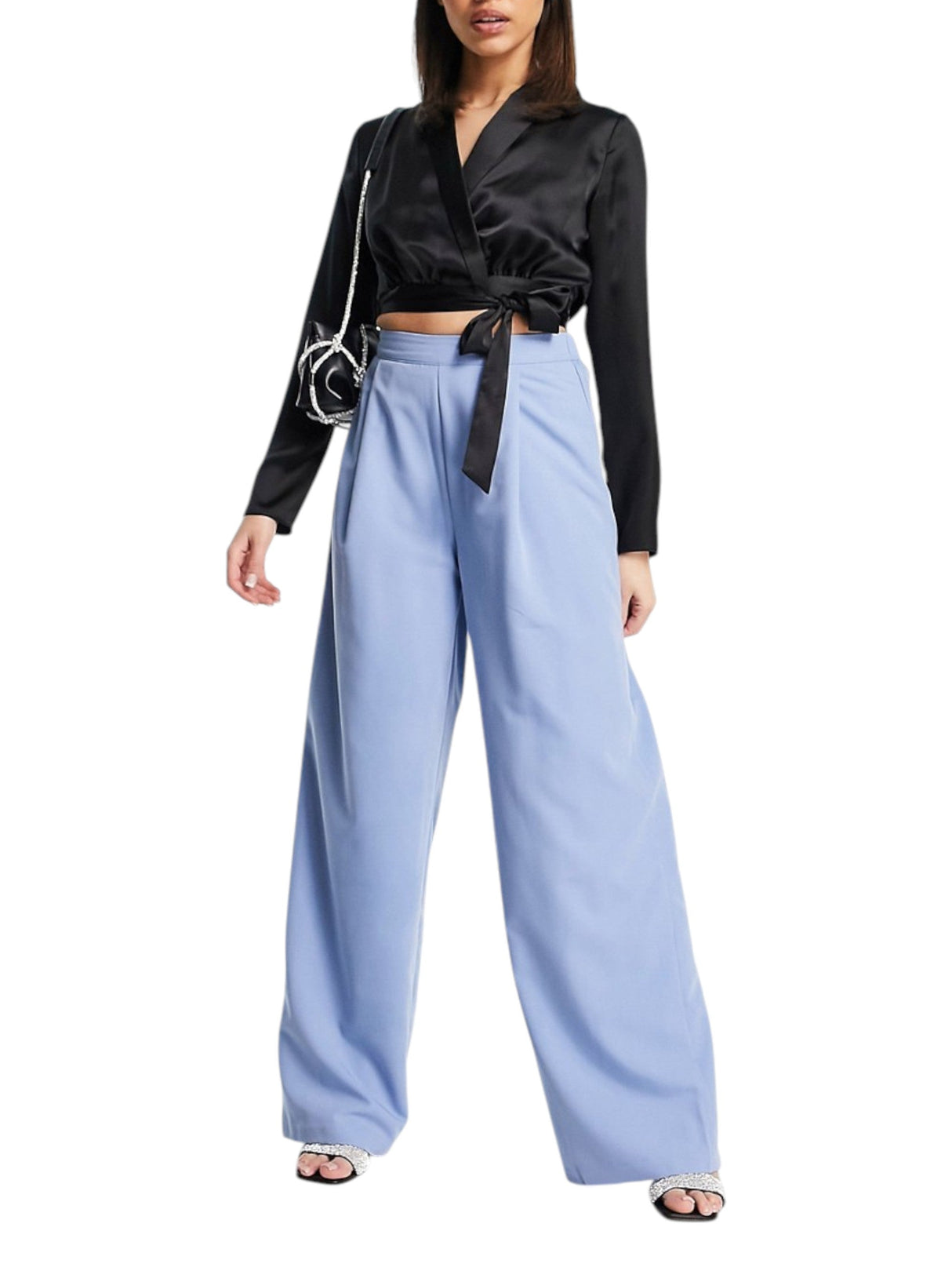 Image for Women's Plain Solid Classic Pant,Light Blue