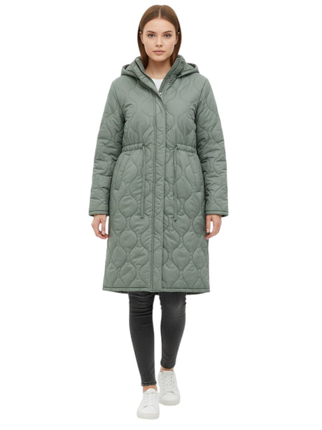 Image for Women's Quilted Long  Jacket,Olive