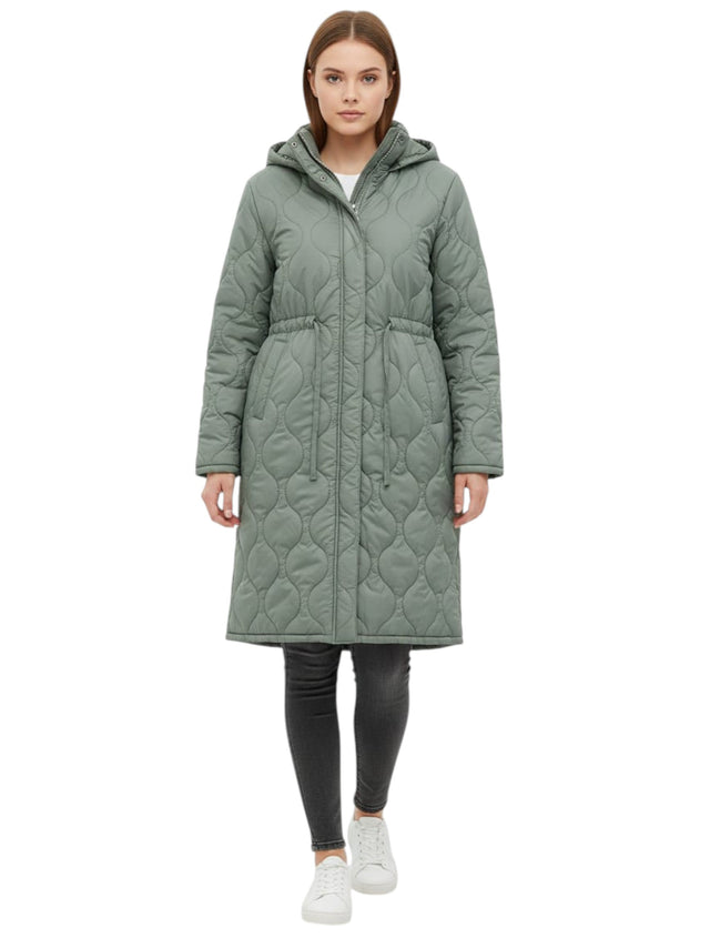 Image for Women's Quilted Long  Jacket,Olive