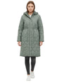 Image for Women's Quilted Long  Jacket,Olive
